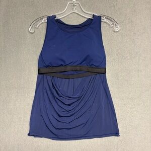 LULULEMON Navy Blue Mesh Back Tank Top Built-In Bra Size S ***SEE DESCRIPTION***